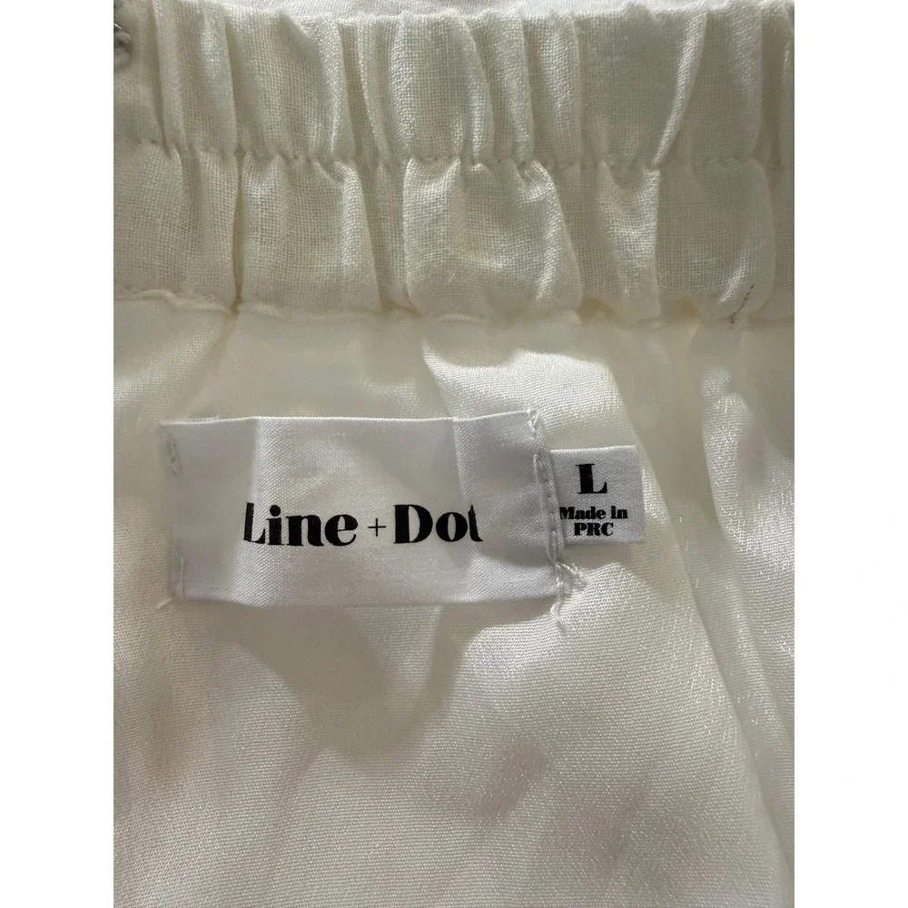 Line + Dot Womens White Linen Tomato Print Mini Skirt LS5191Y Large